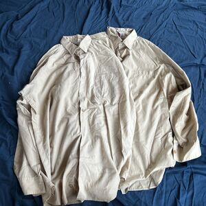 Vintage Creighton Lightweight Shirt Mens Medium? Beige Long Sleeve Button Up USA